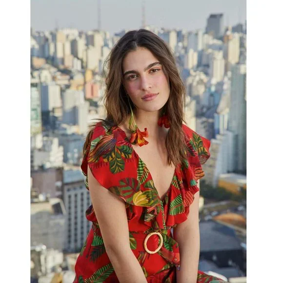 FARM Rio Red Forest Birds Maxi Dress - Picture 5 of 15